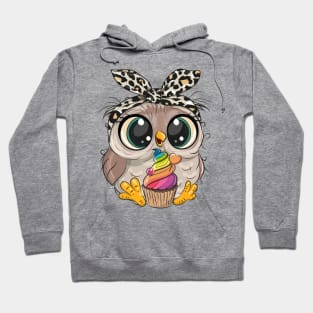 Cute owl with cupcake Hoodie